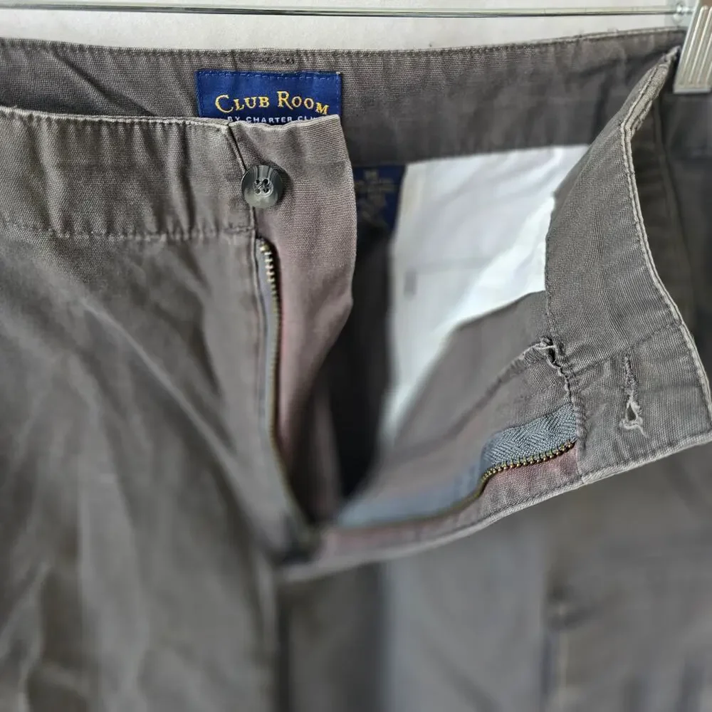 Club Room by Charter Club Men's Gray Cargo Shorts, Size 34
